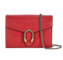 Dionysus Wallet On Chain, &pound;595, Handbags, Red, Leather, Front view